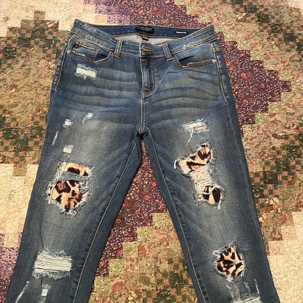 Judy Blue Leopard patch jeans
